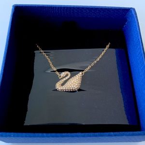 Swarovski Signature Crystal Pave Gold Swan Necklace